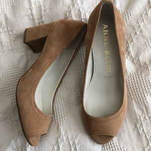 Nude Suede Anne Klein Heels